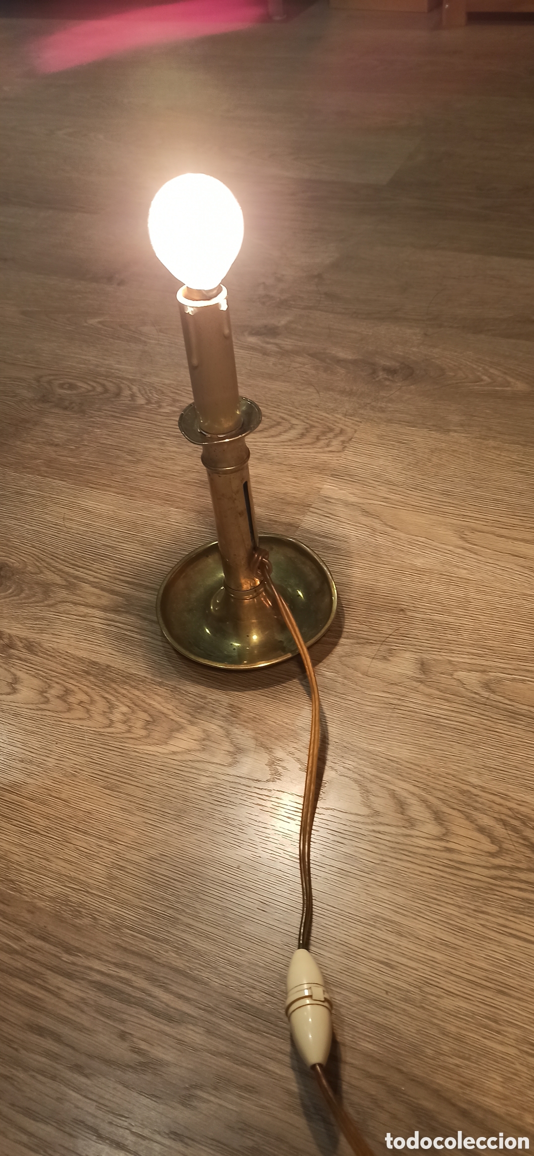 Vintage: L&aacute;mpara candelabro lat&oacute;n - Foto 6