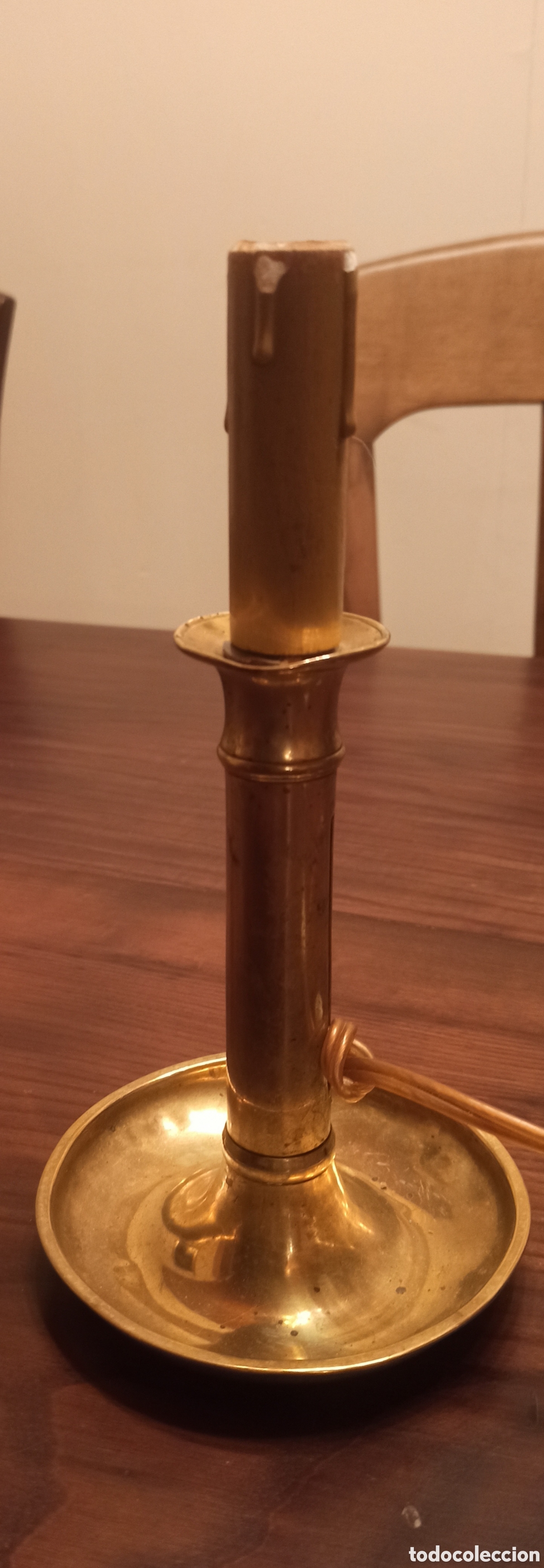 Vintage: L&aacute;mpara candelabro lat&oacute;n - Foto 1