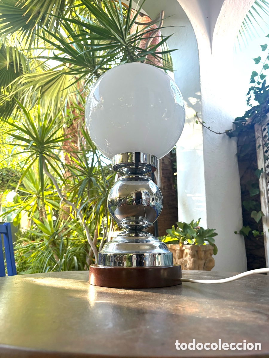 Vintage: GRAN L&Aacute;MPARA SPACE AGE ACERO CROMADO. - Foto 2