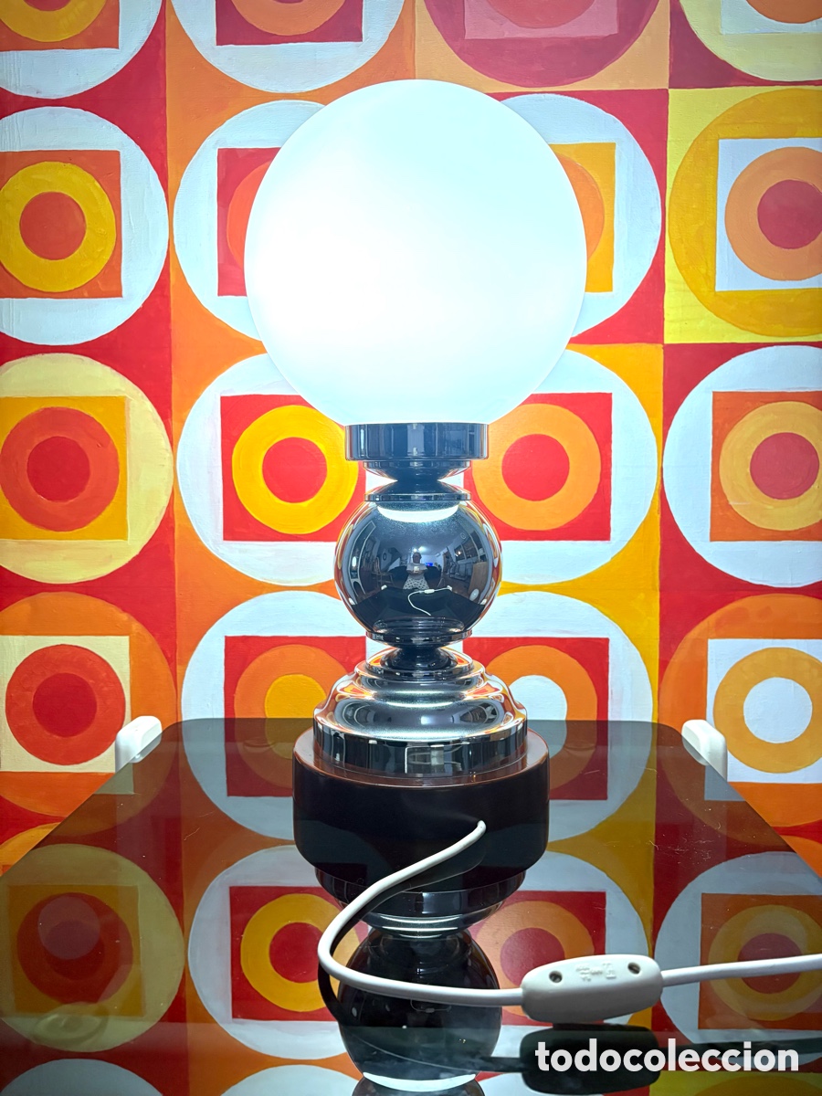 Vintage: GRAN L&Aacute;MPARA SPACE AGE ACERO CROMADO. - Foto 3