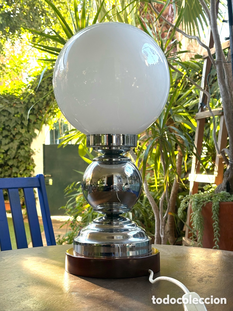Vintage: GRAN L&Aacute;MPARA SPACE AGE ACERO CROMADO. - Foto 1