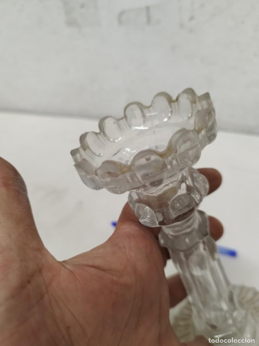 Vintage: Antiguo candelabro de cristal trabajado. - Foto 5