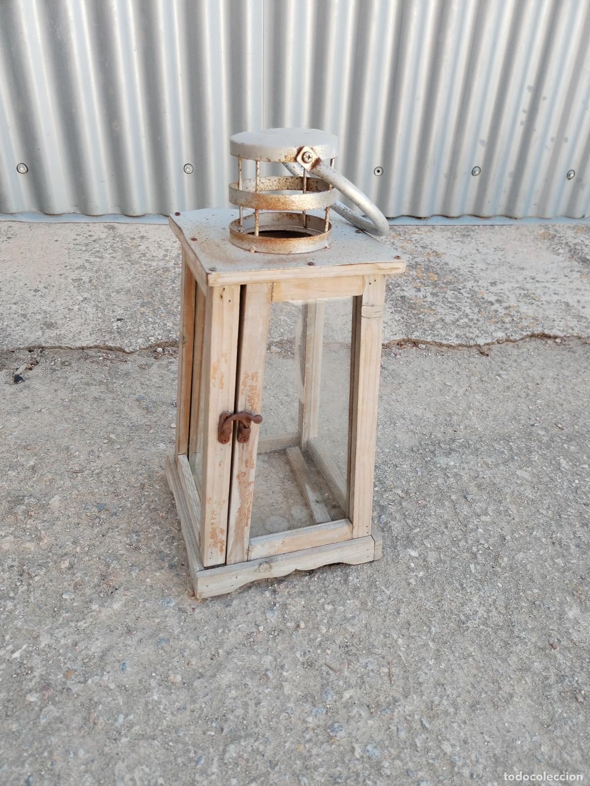 Vintage: farol de madera y metal vintage - Foto 2