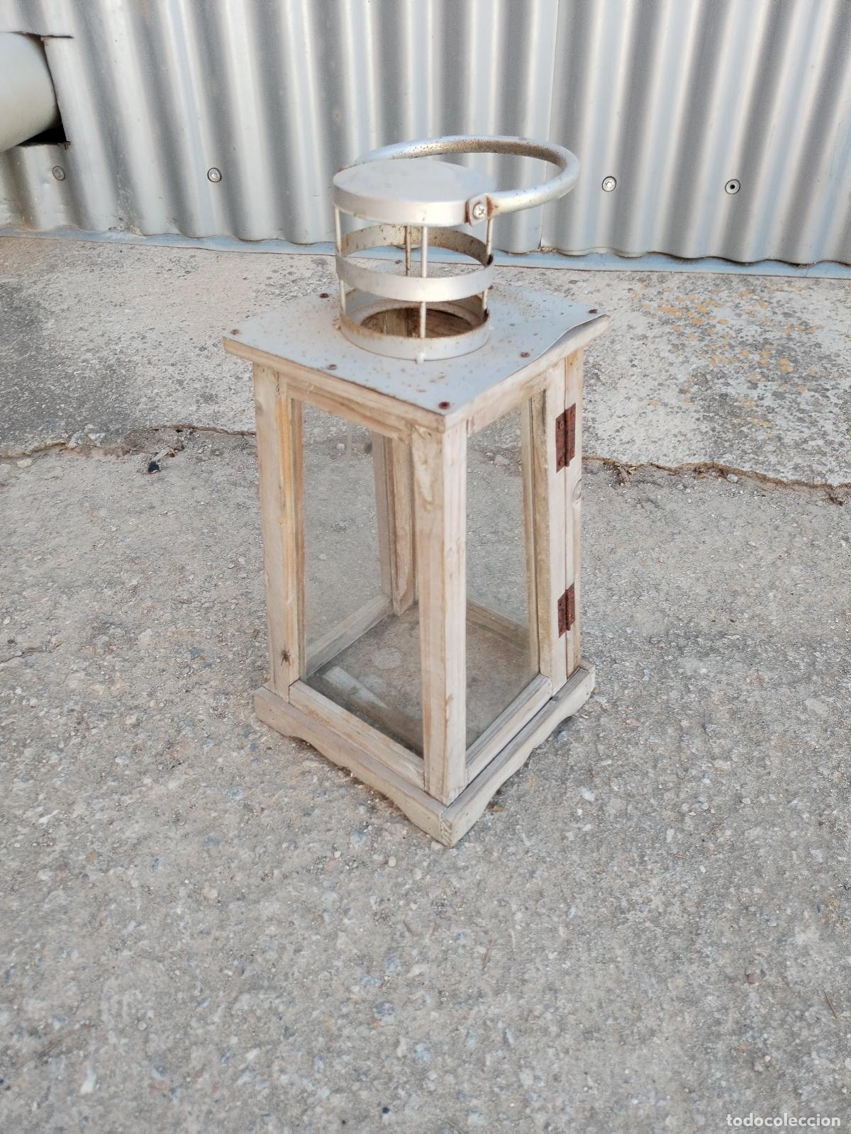 Vintage: farol de madera y metal vintage - Foto 3