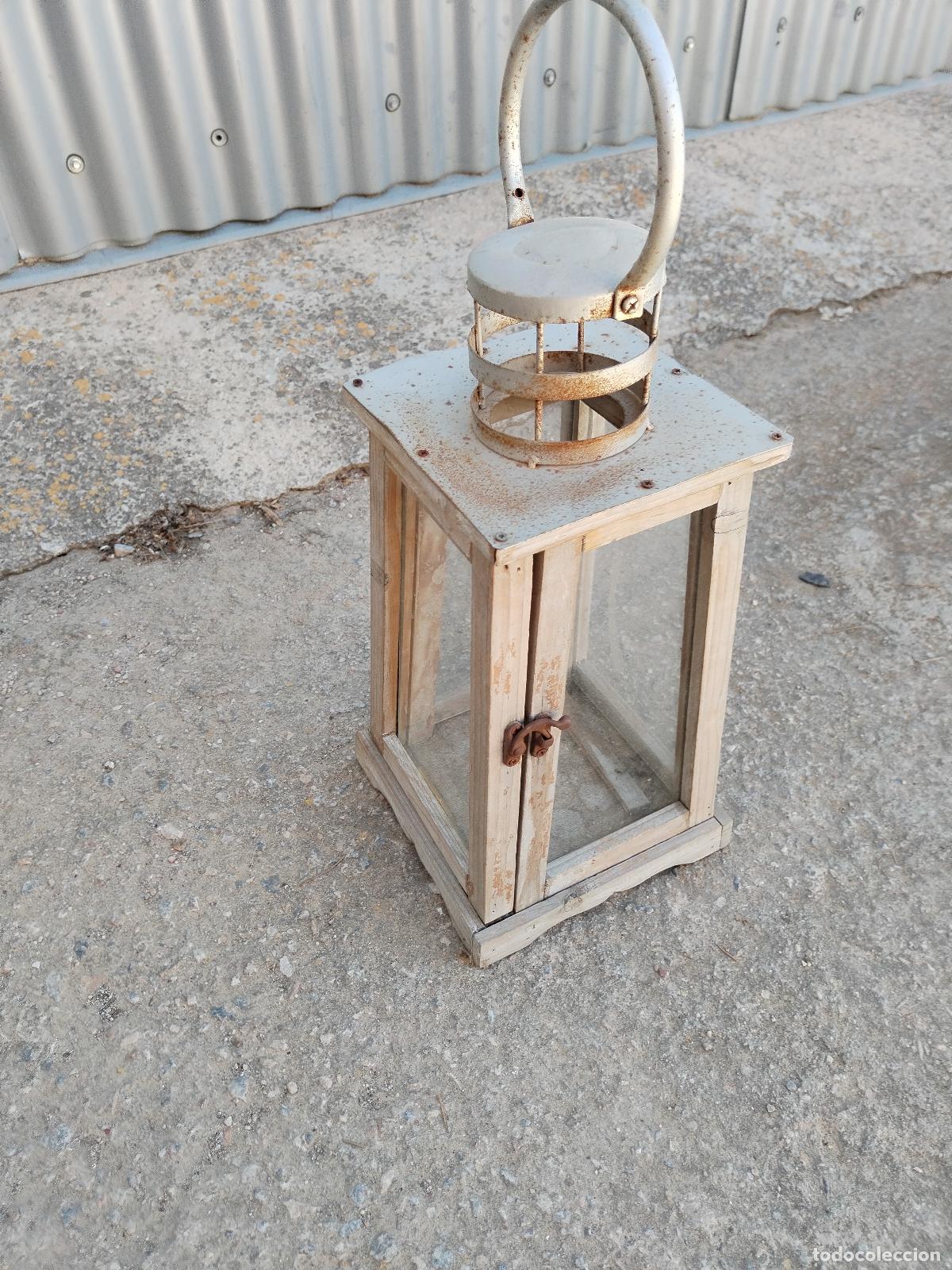 Vintage: farol de madera y metal vintage - Foto 4