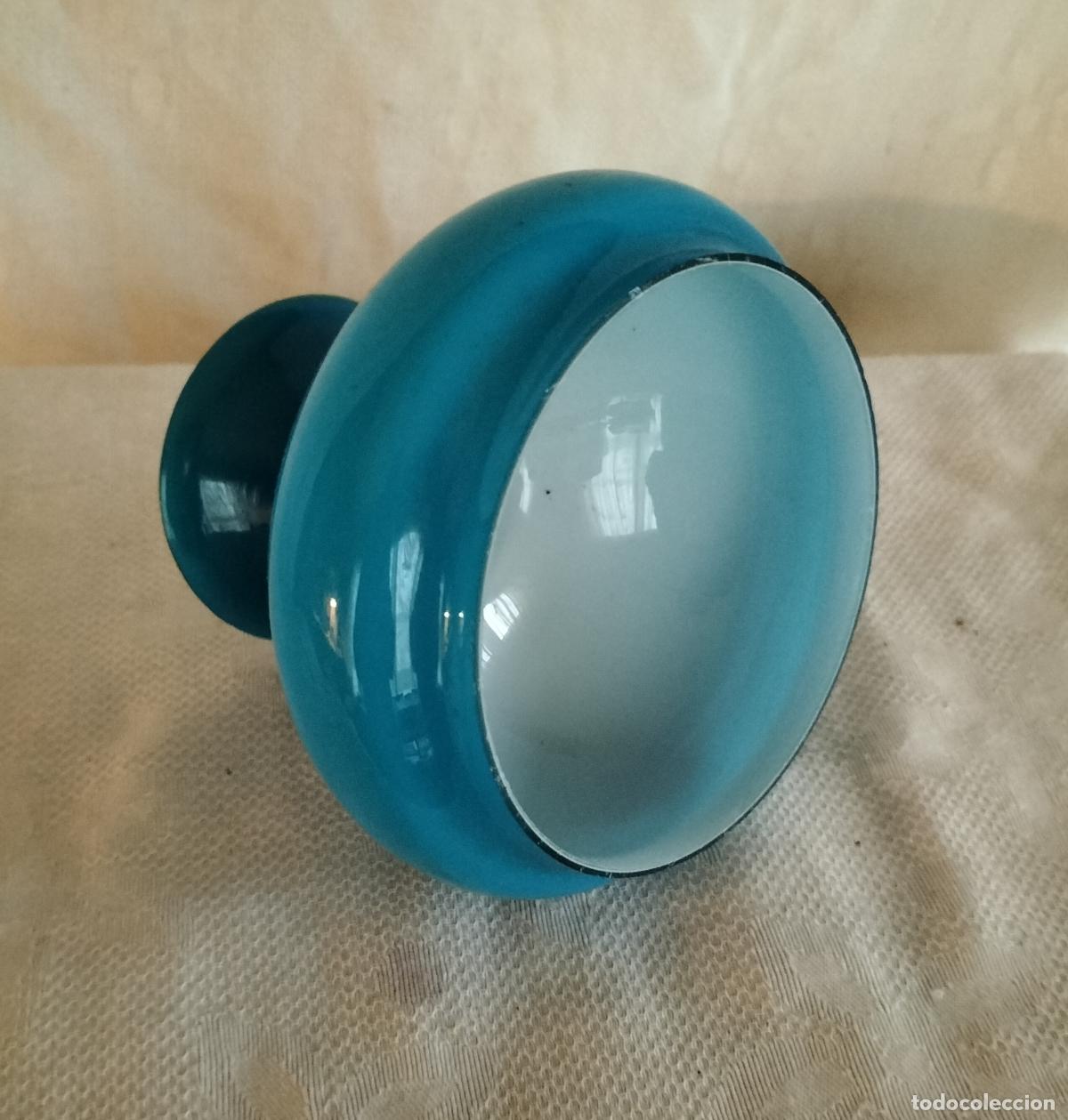 Vintage: TULIPAS DE OPALINA AZUL. - Foto 3