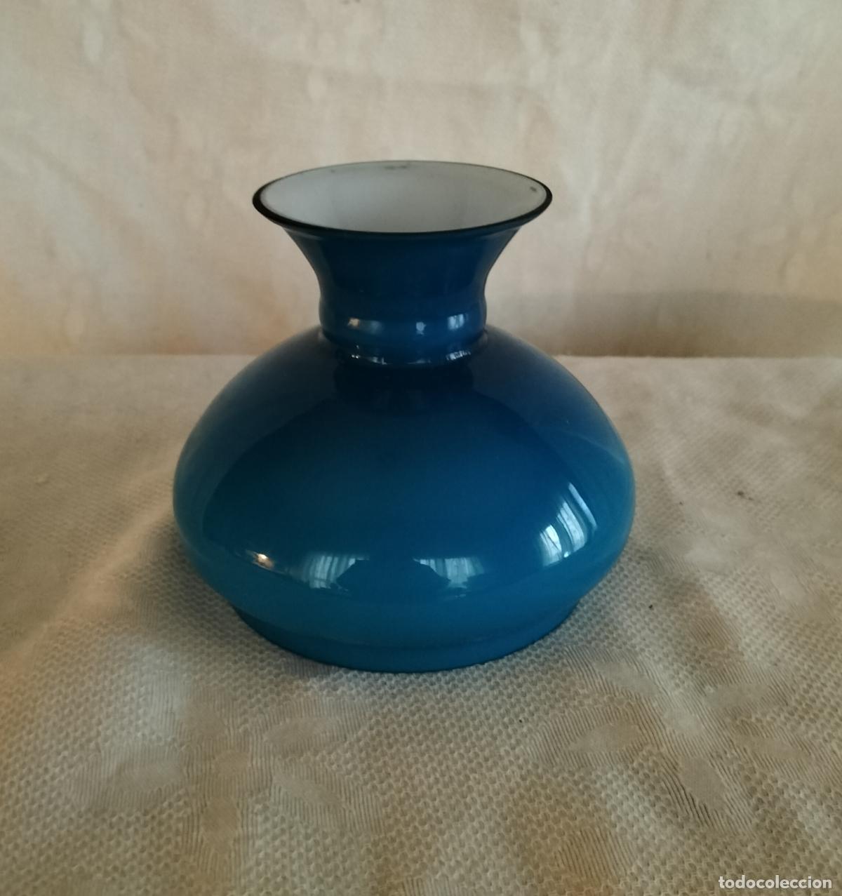 Vintage: TULIPAS DE OPALINA AZUL. - Foto 1