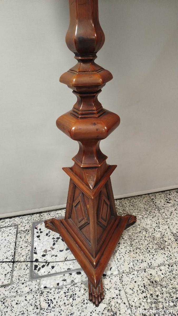 Vintage: LAMPARA DE PIE DE MADERA Y DE TRES LUCES MARCA LOS CERTALES - Foto 12