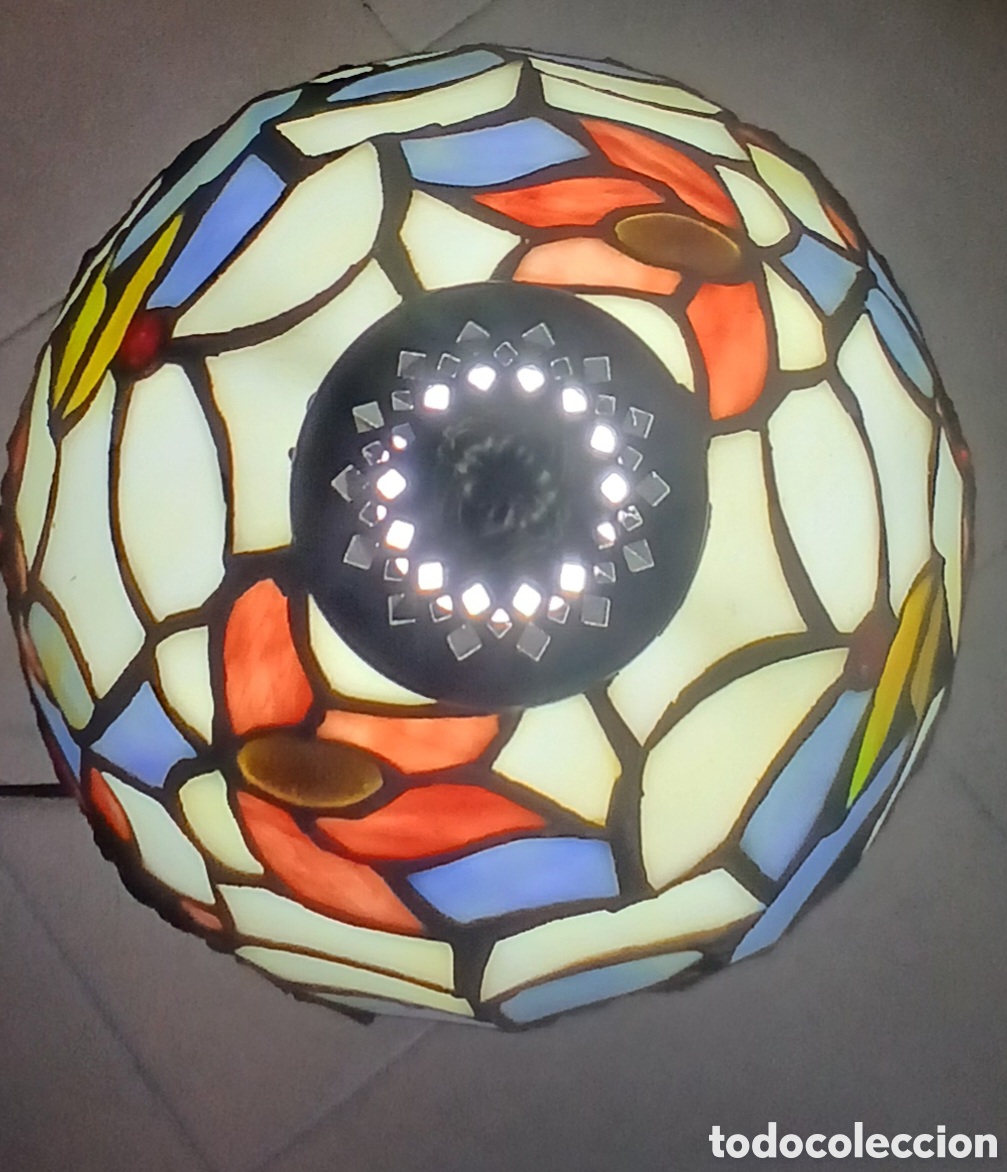 Vintage: L&aacute;mpara de mesa con cristales opalinos - Foto 3
