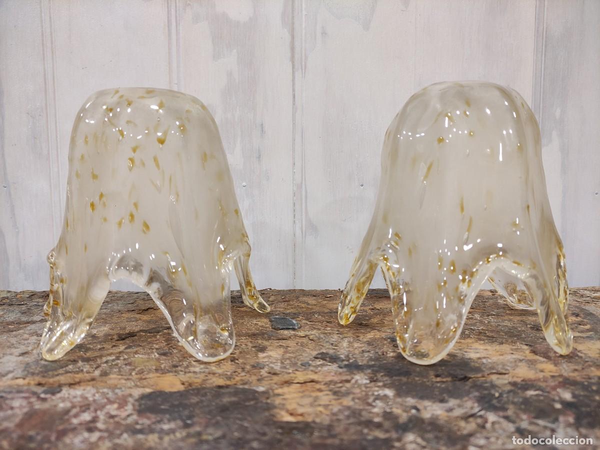 Vintage: Pareja tulipas cristal de murano - Foto 1
