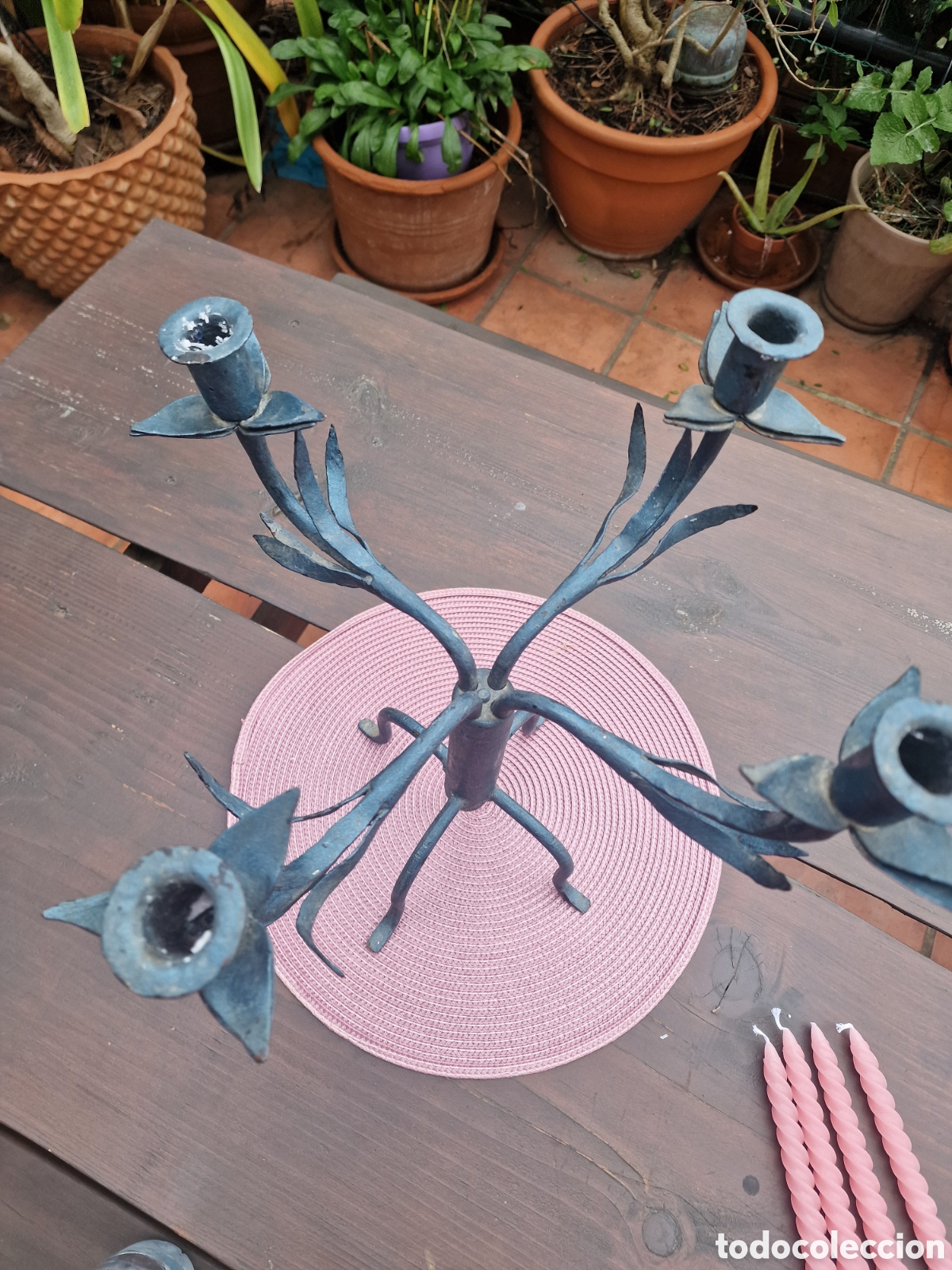 Vintage: Candelabro unico hierro forjado - Foto 2