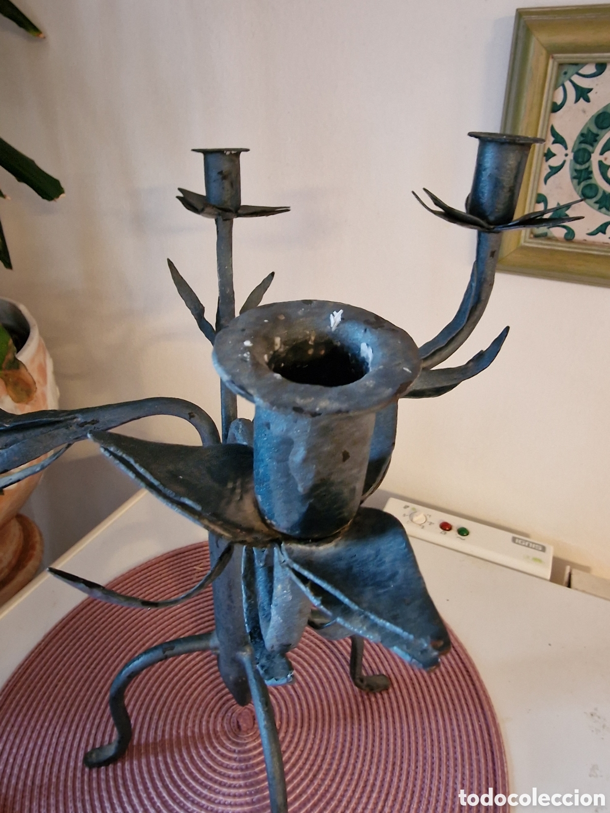 Vintage: Candelabro unico hierro forjado - Foto 3