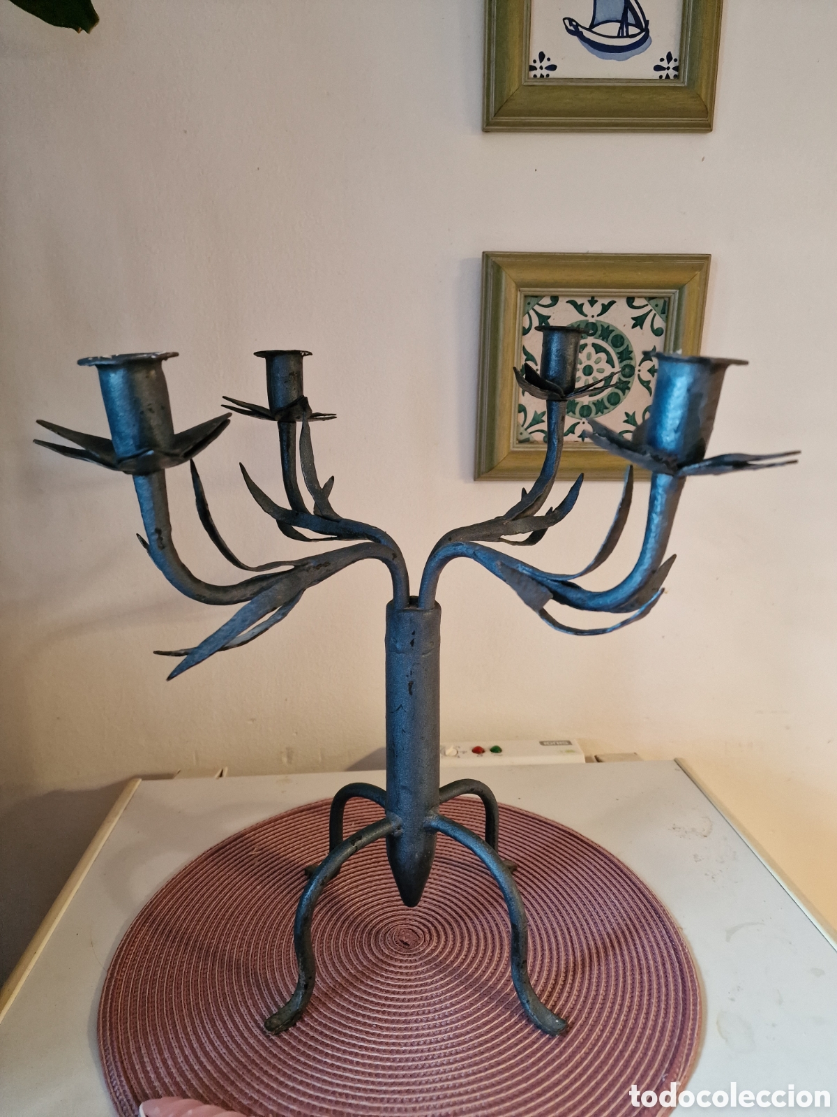 Vintage: Candelabro unico hierro forjado - Foto 4