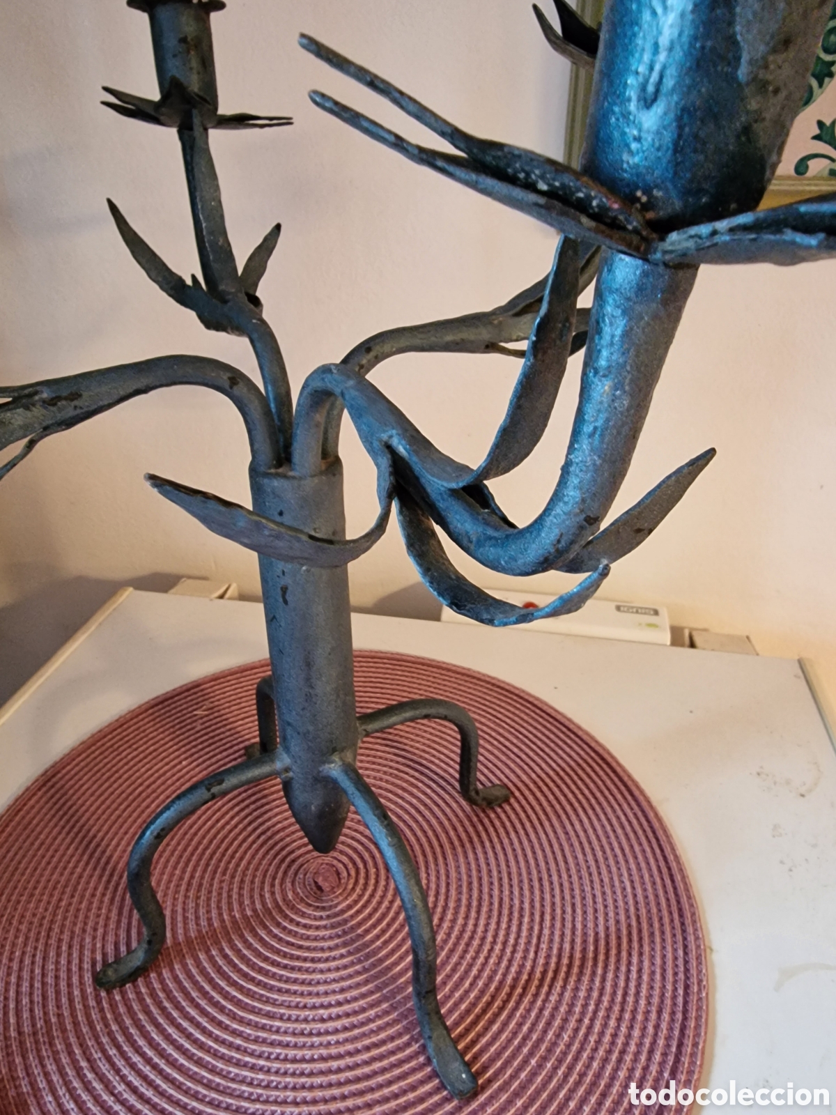 Vintage: Candelabro unico hierro forjado - Foto 5