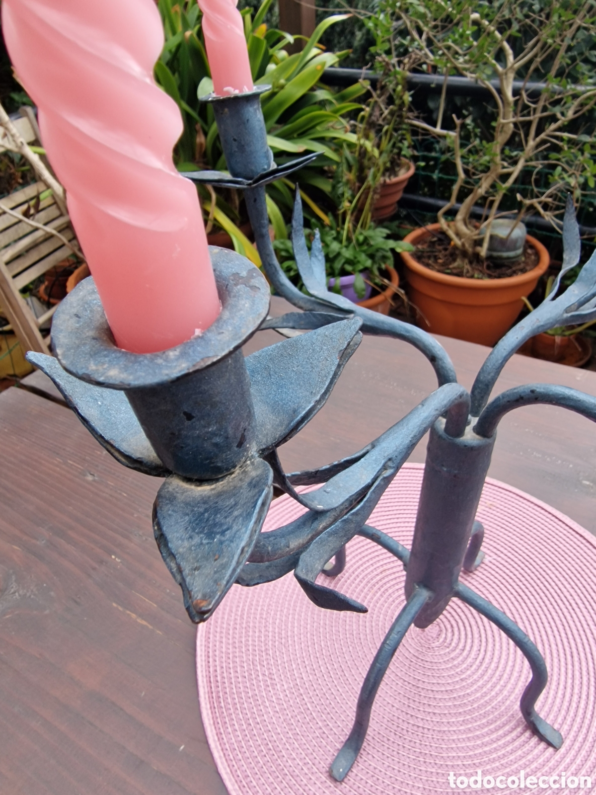 Vintage: Candelabro unico hierro forjado - Foto 6