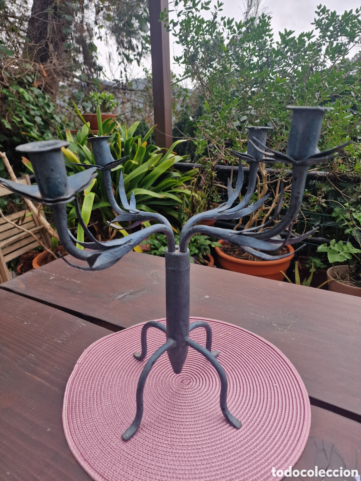 Vintage: Candelabro unico hierro forjado - Foto 9