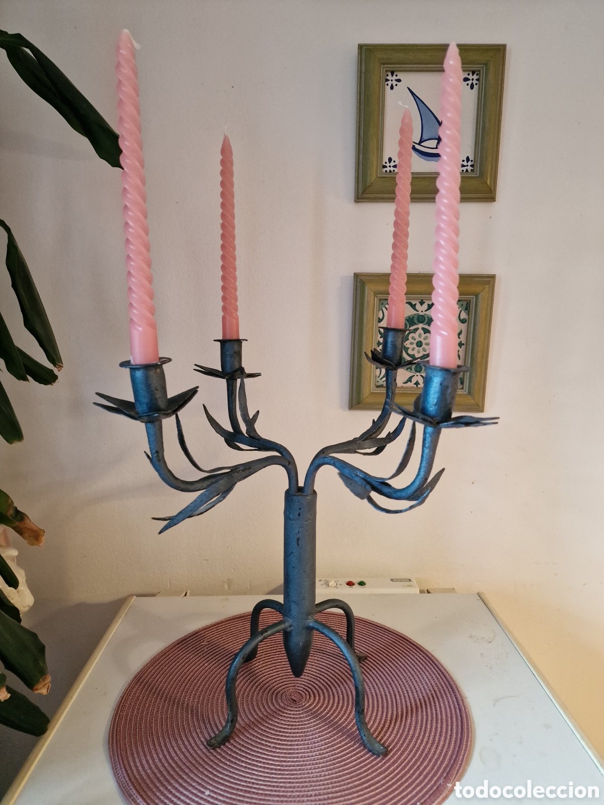 Vintage: Candelabro unico hierro forjado - Foto 1