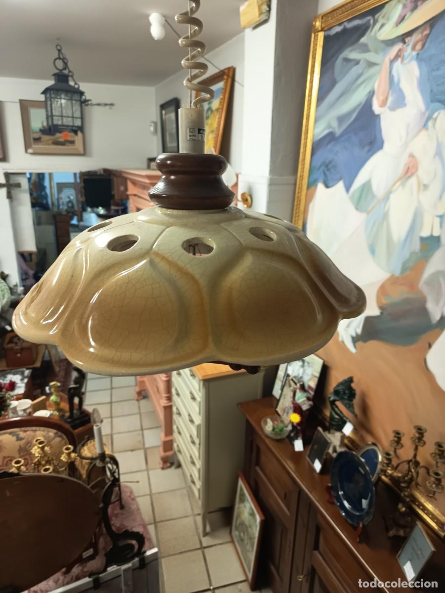 Vintage: L&aacute;mpara de techo cer&aacute;mica Flores - Foto 1