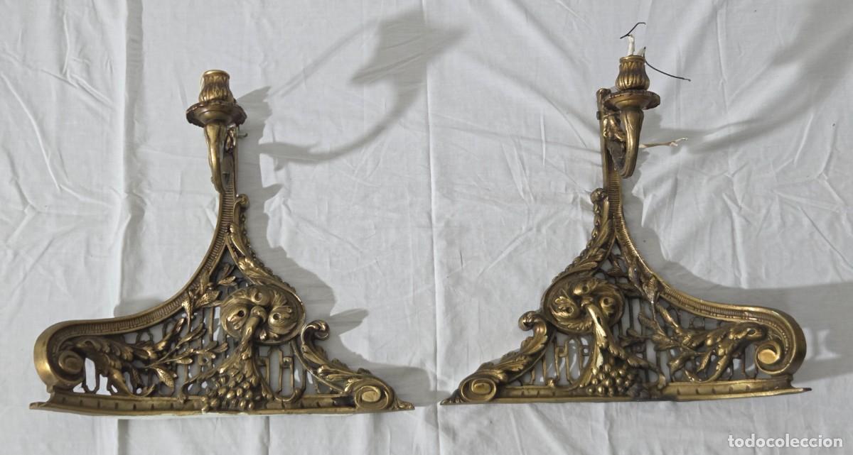 Vintage: Pareja de apliques de pared en bronce - Foto 1