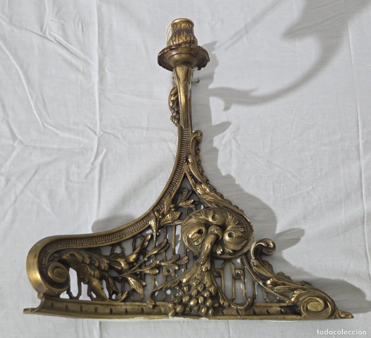 Vintage: Pareja de apliques de pared en bronce - Foto 3