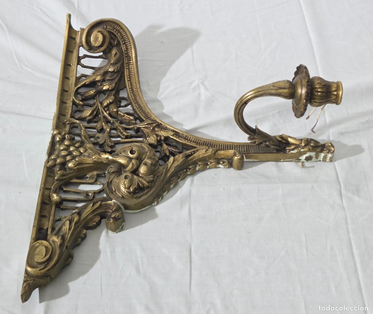 Vintage: Pareja de apliques de pared en bronce - Foto 6