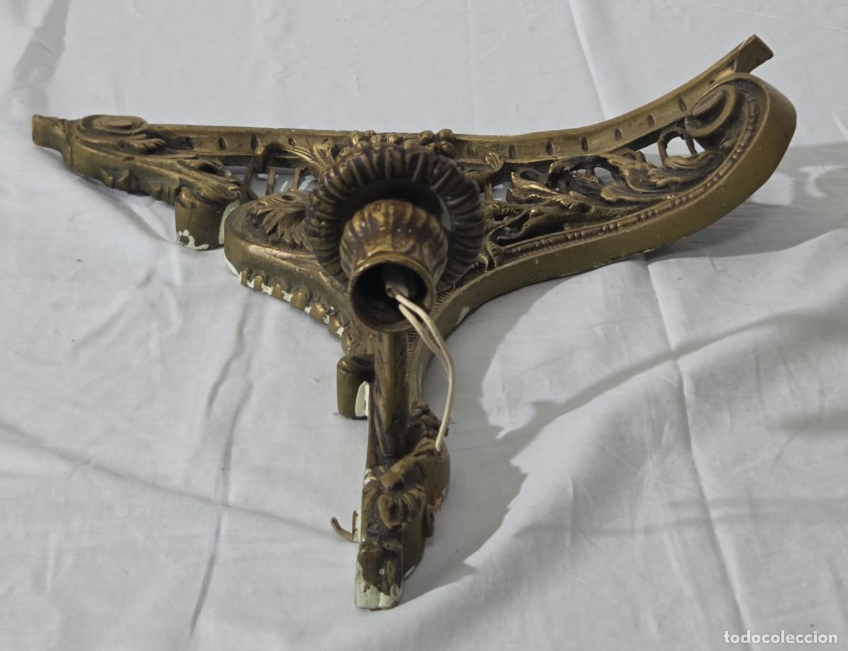 Vintage: Pareja de apliques de pared en bronce - Foto 7