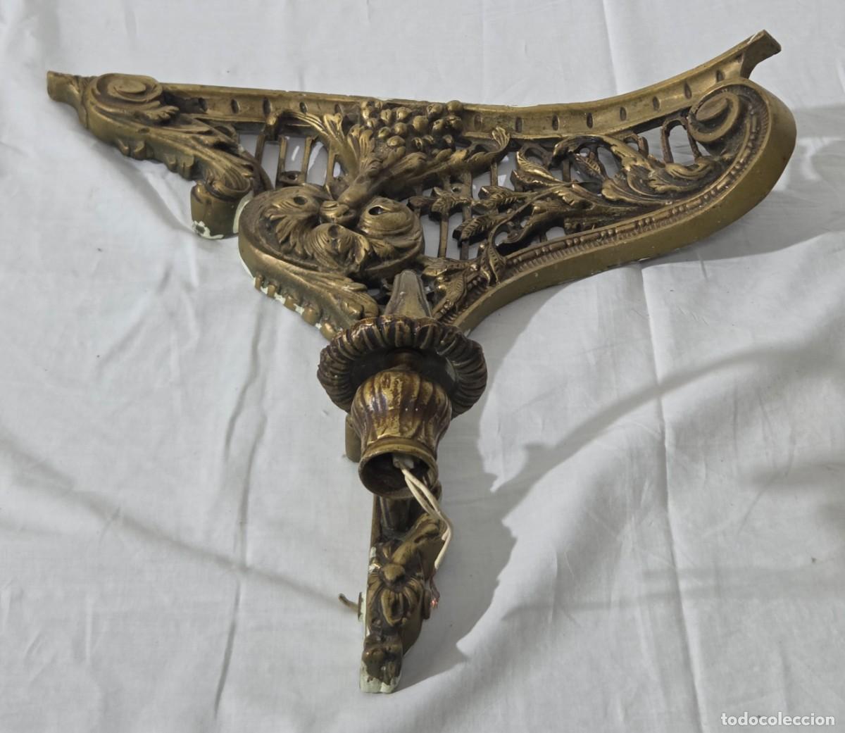 Vintage: Pareja de apliques de pared en bronce - Foto 8