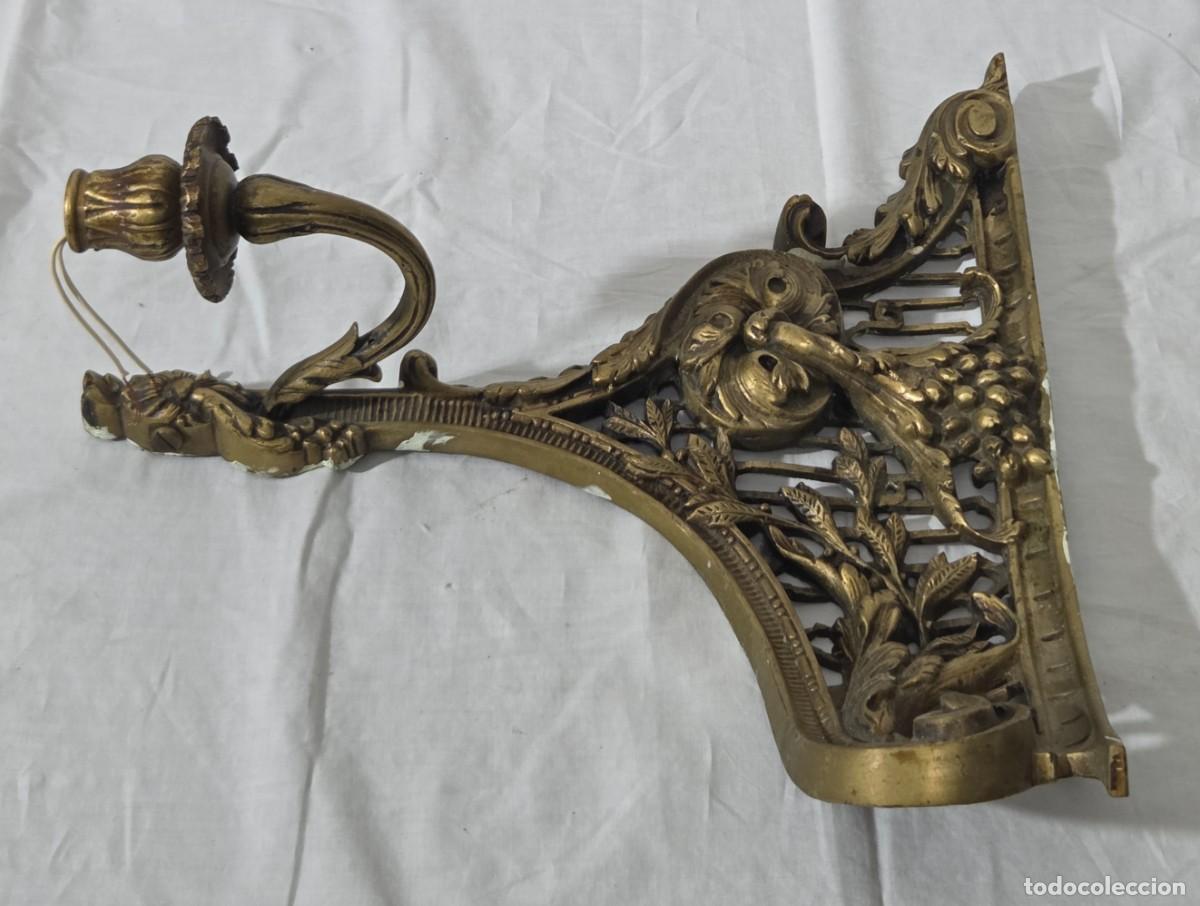Vintage: Pareja de apliques de pared en bronce - Foto 9
