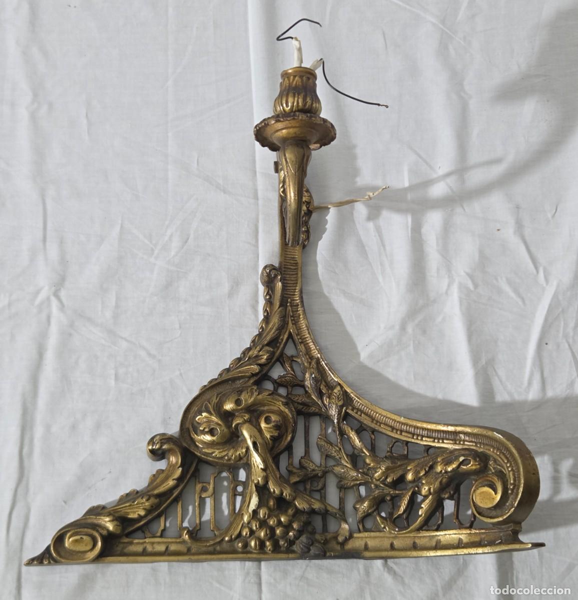 Vintage: Pareja de apliques de pared en bronce - Foto 12