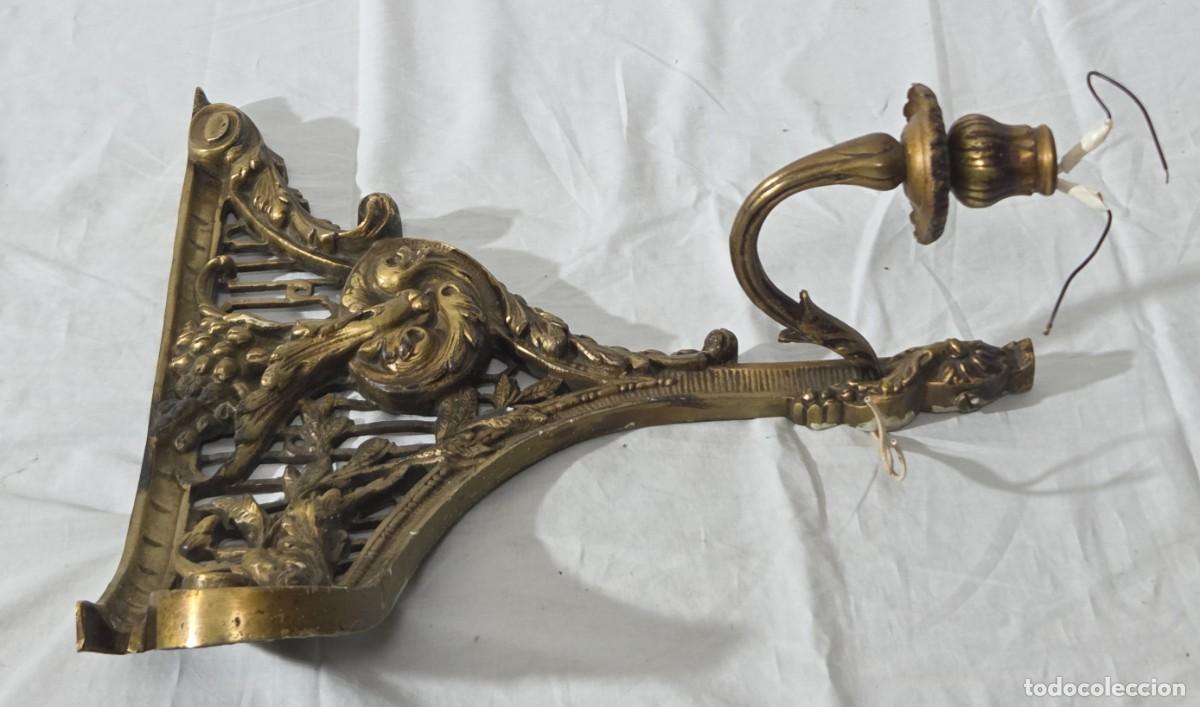 Vintage: Pareja de apliques de pared en bronce - Foto 16