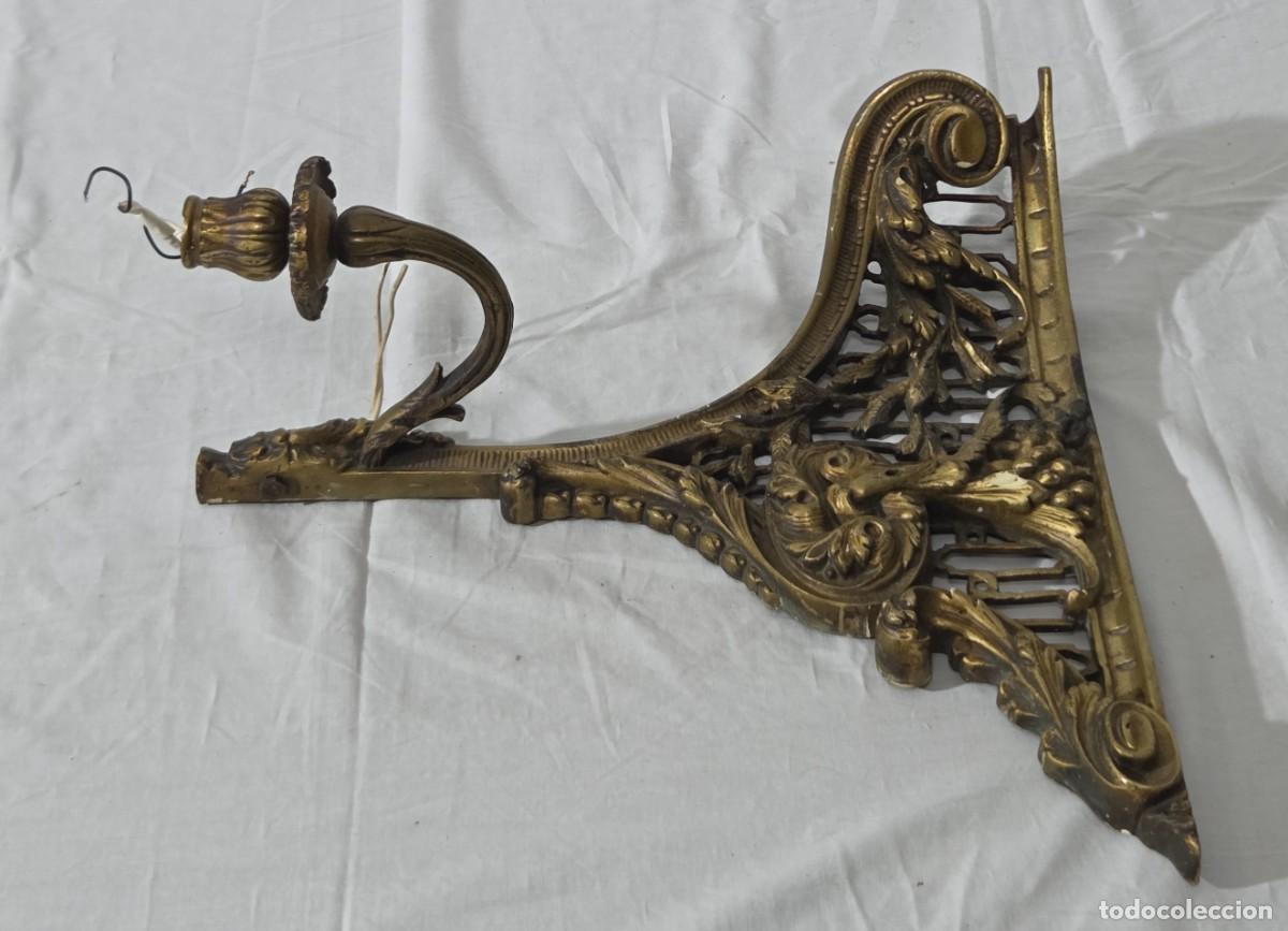 Vintage: Pareja de apliques de pared en bronce - Foto 19