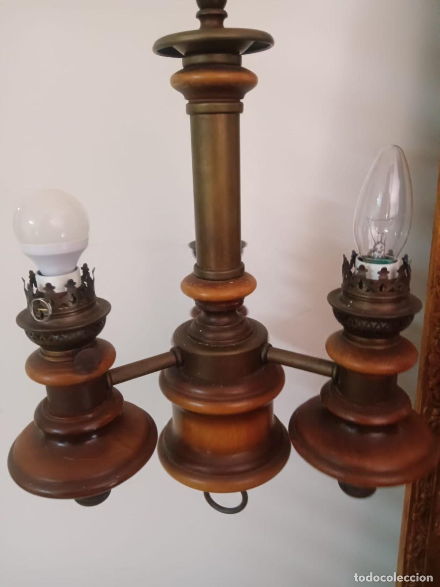 Vintage: L&Aacute;MPARA DE TECHO TRES CANDELAS - Foto 1