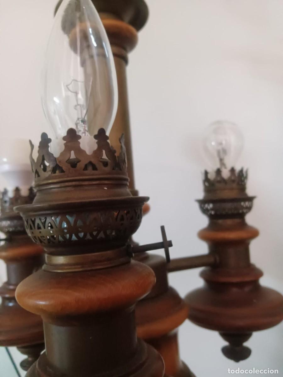 Vintage: L&Aacute;MPARA DE TECHO TRES CANDELAS - Foto 3