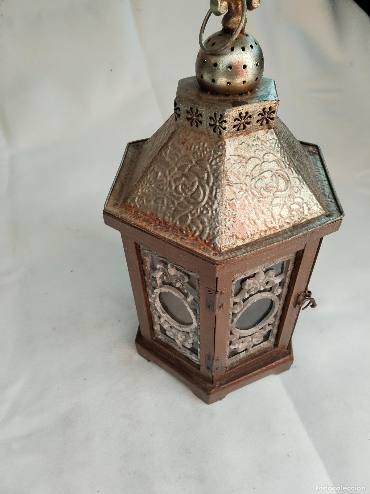 Vintage: farol candelabro vintage de madera - Foto 2