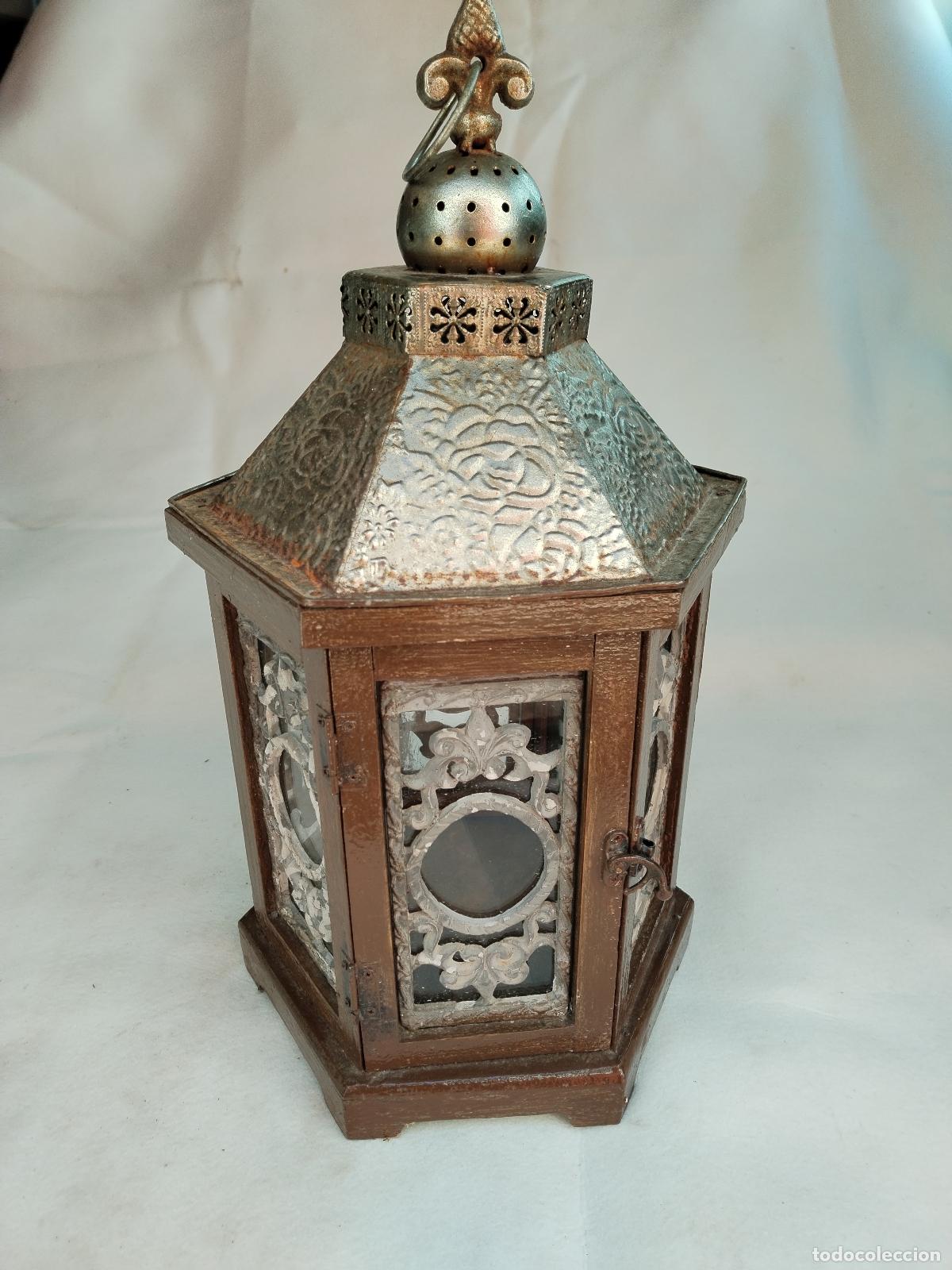 Vintage: farol candelabro vintage de madera - Foto 3