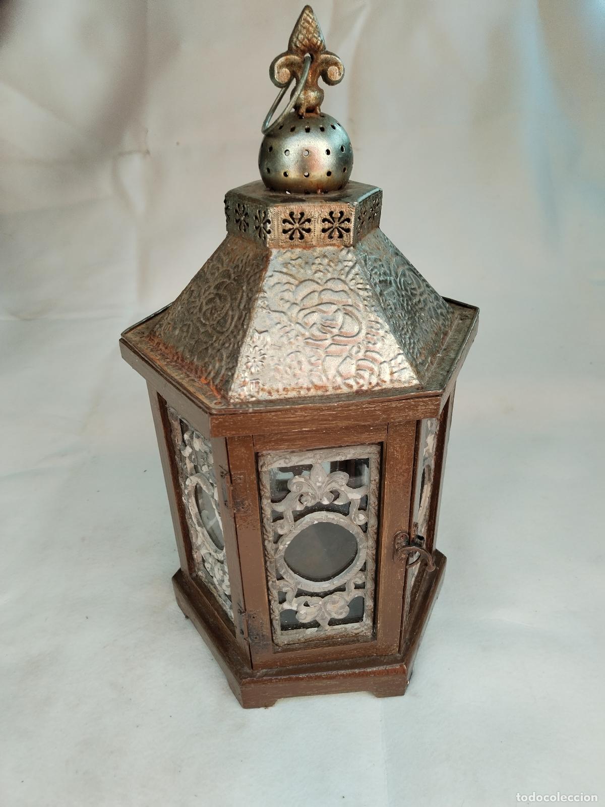 Vintage: farol candelabro vintage de madera - Foto 4