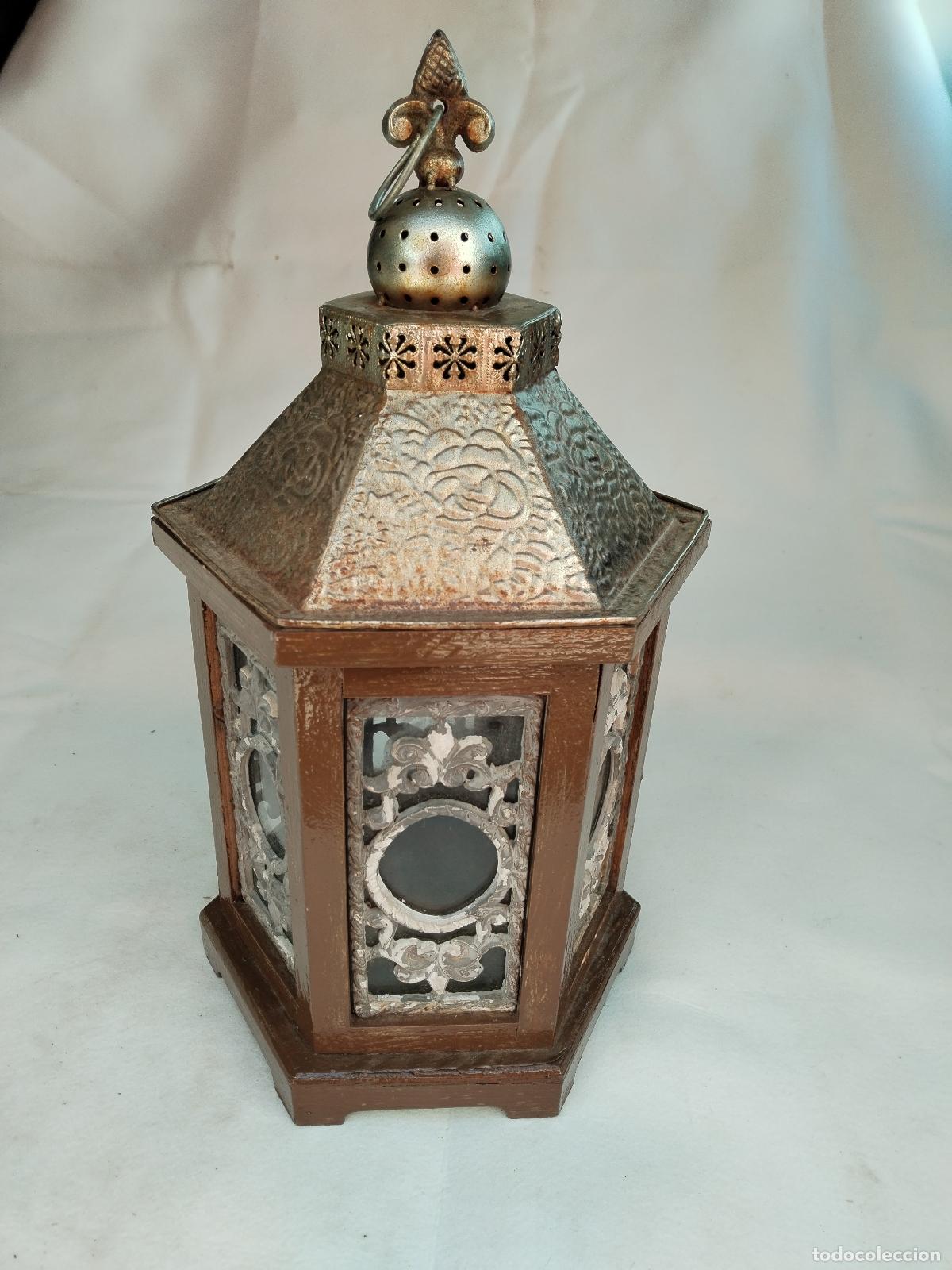 Vintage: farol candelabro vintage de madera - Foto 5