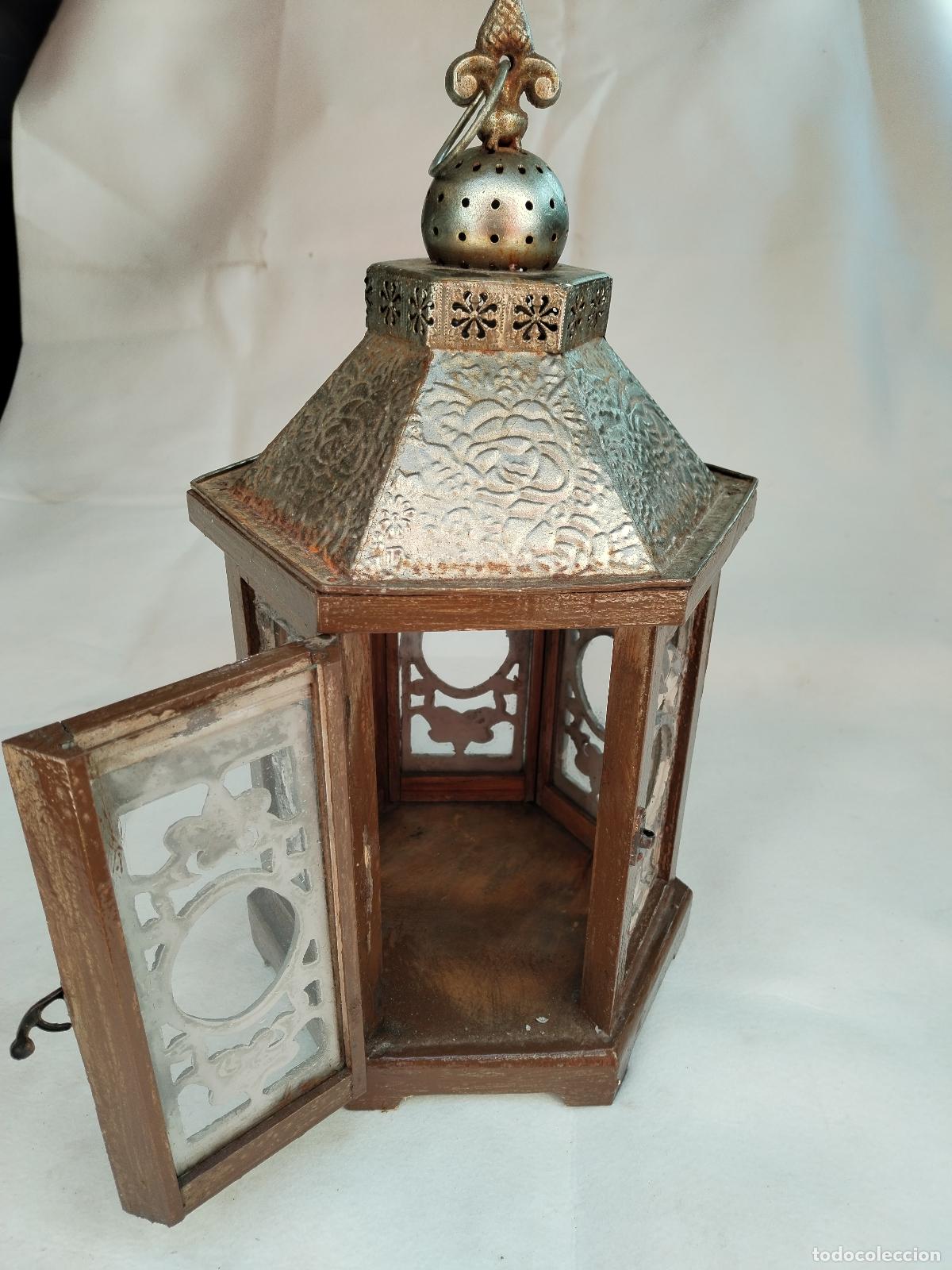 Vintage: farol candelabro vintage de madera - Foto 6