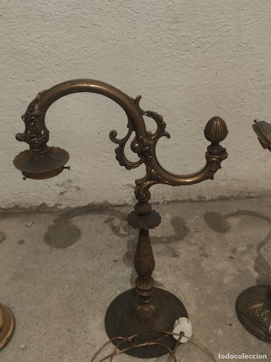 Vintage: Lamparas de mesa de bronce - Foto 1
