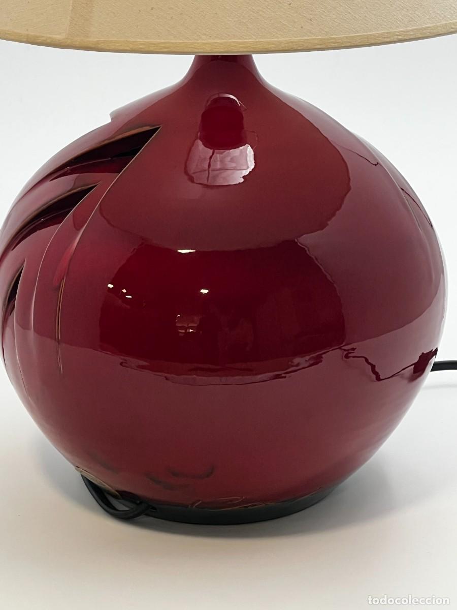 Vintage: L&aacute;mpara roja de cer&aacute;mica - Foto 6