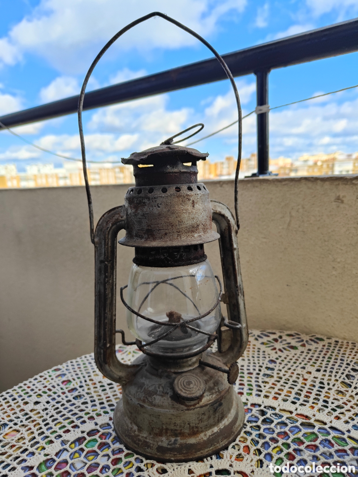 Vintage: 2 ANTIGUAS L&Aacute;MPARAS DE PETROLEO - Foto 3