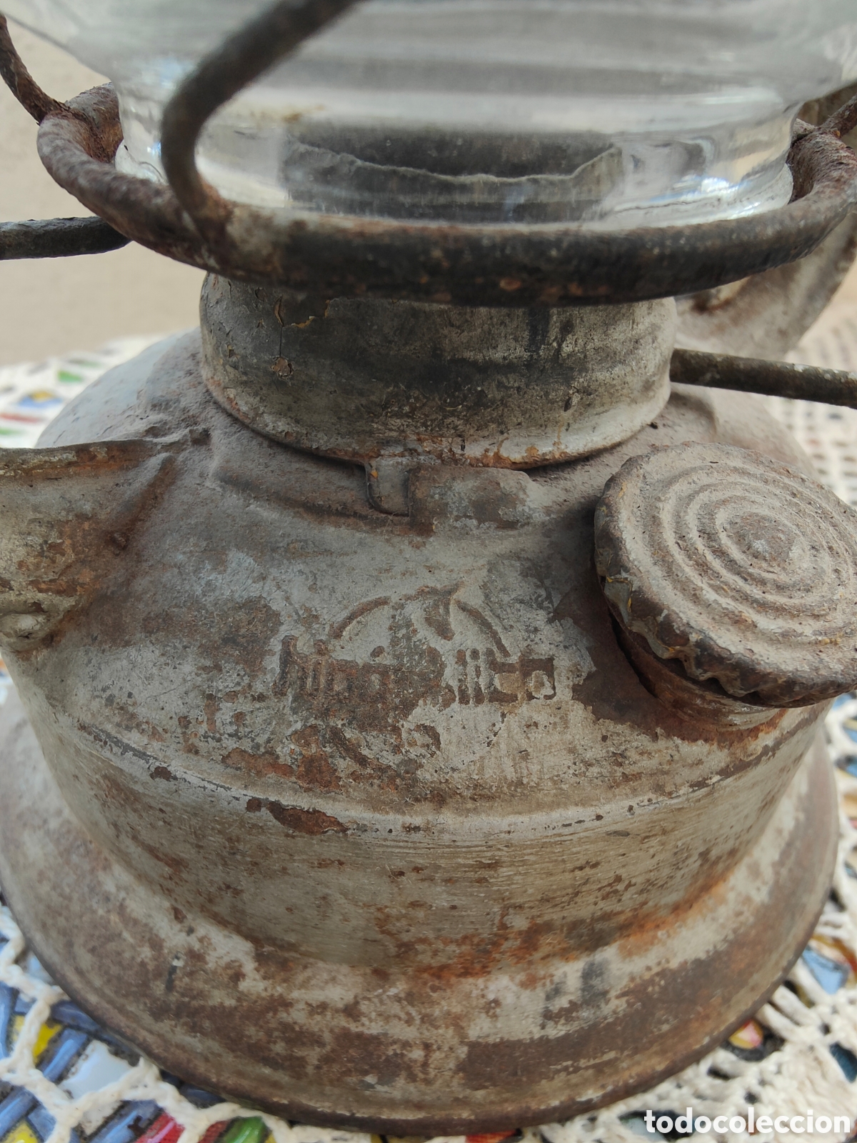 Vintage: 2 ANTIGUAS L&Aacute;MPARAS DE PETROLEO - Foto 4