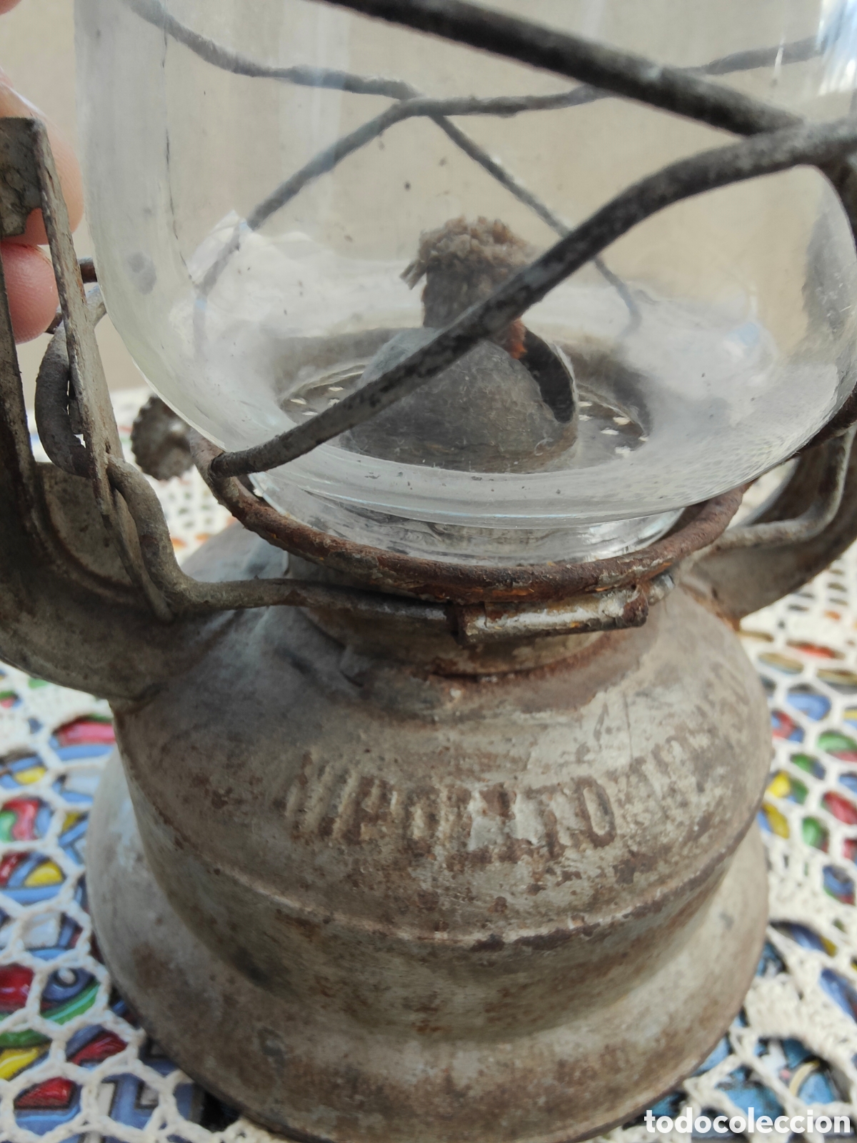 Vintage: 2 ANTIGUAS L&Aacute;MPARAS DE PETROLEO - Foto 5
