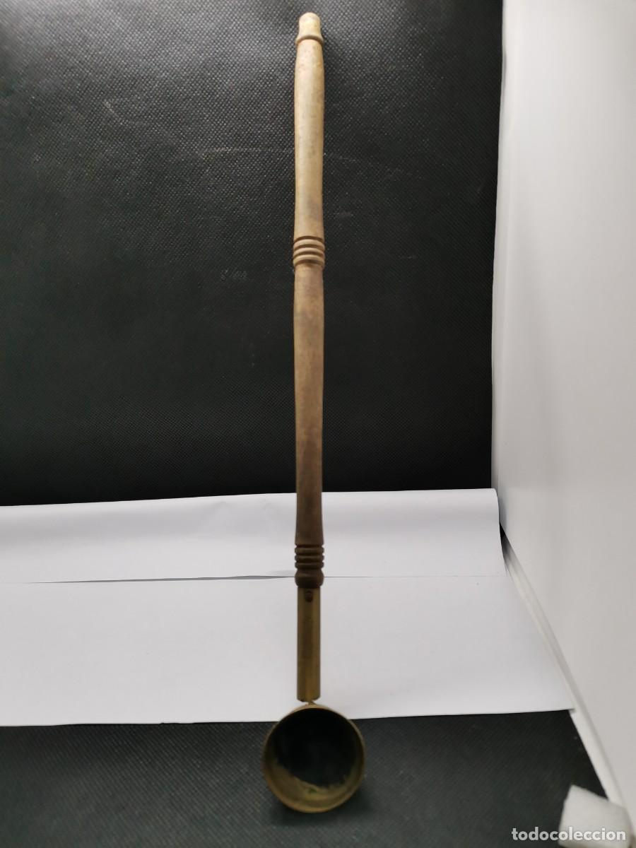 Vintage: APAGAVELAS ANTIGUO - BRONCE-MADERA. - Foto 5