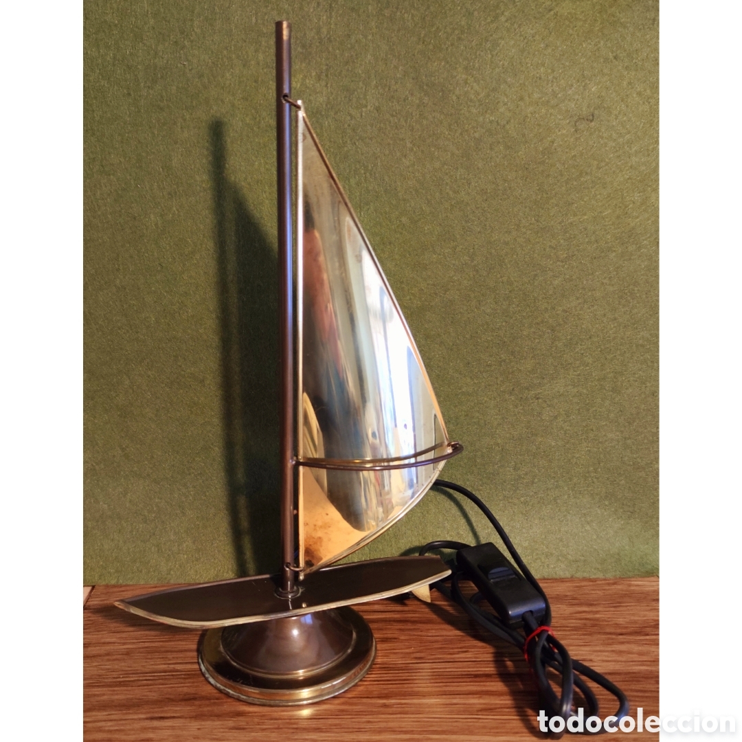 Vintage: L&aacute;mpara Velero lat&oacute;n dise&ntilde;o Italia a&ntilde;os 50 Barco Velero Santa & Cole