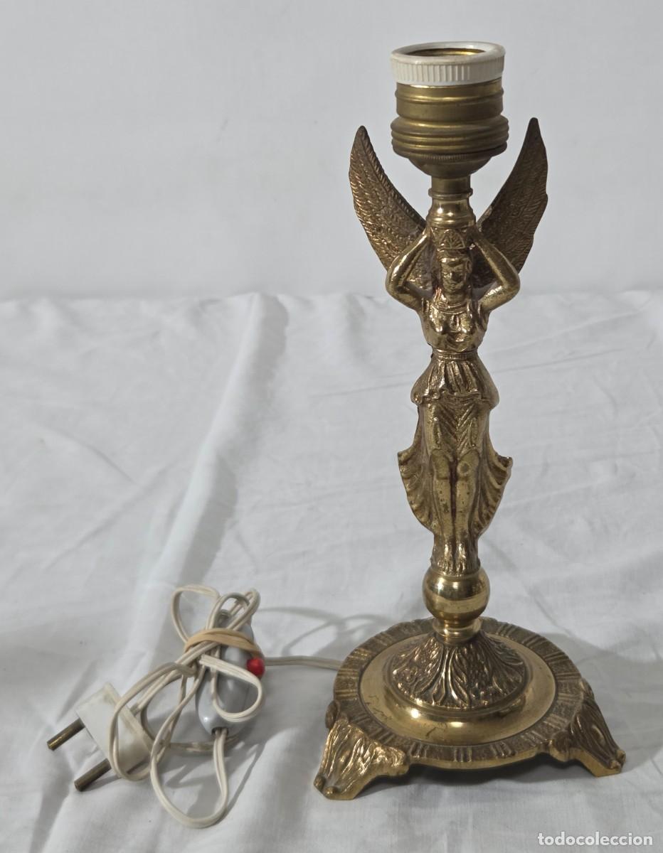 Vintage: Pareja de lamparas de bronce en forma de angeles, Funcionando - Foto 4