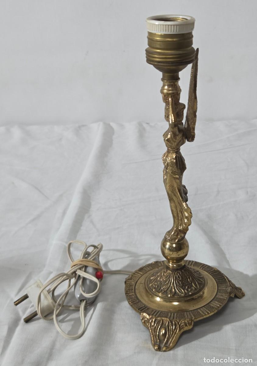 Vintage: Pareja de lamparas de bronce en forma de angeles, Funcionando - Foto 5