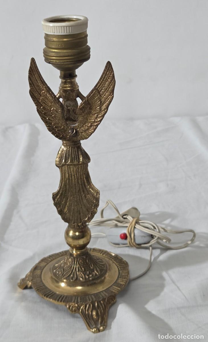 Vintage: Pareja de lamparas de bronce en forma de angeles, Funcionando - Foto 6