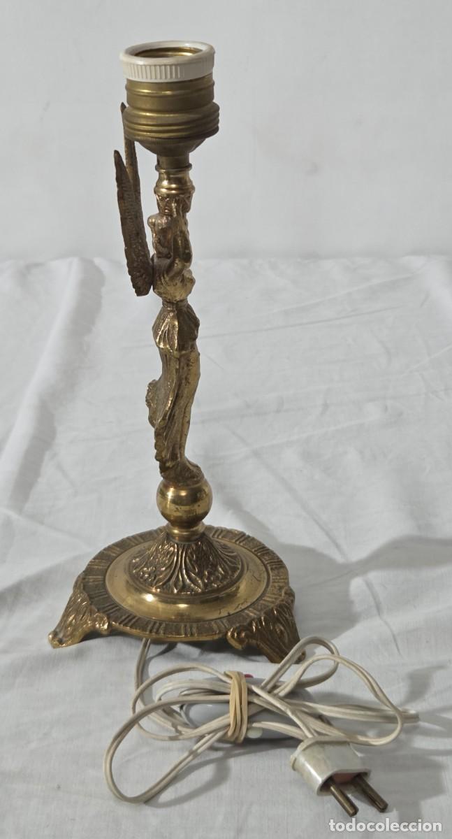 Vintage: Pareja de lamparas de bronce en forma de angeles, Funcionando - Foto 7