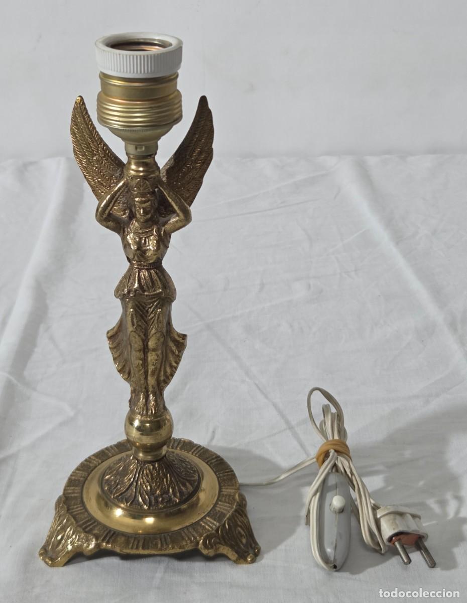 Vintage: Pareja de lamparas de bronce en forma de angeles, Funcionando - Foto 10